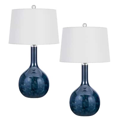 Kemi 29" Height Deep Blue Glass Table Lamp - One Size