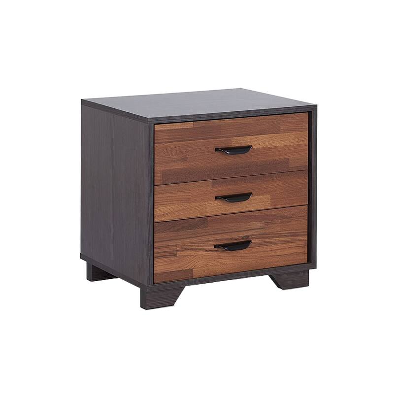 Two-tone Finish Nightstand with 3 Drawers