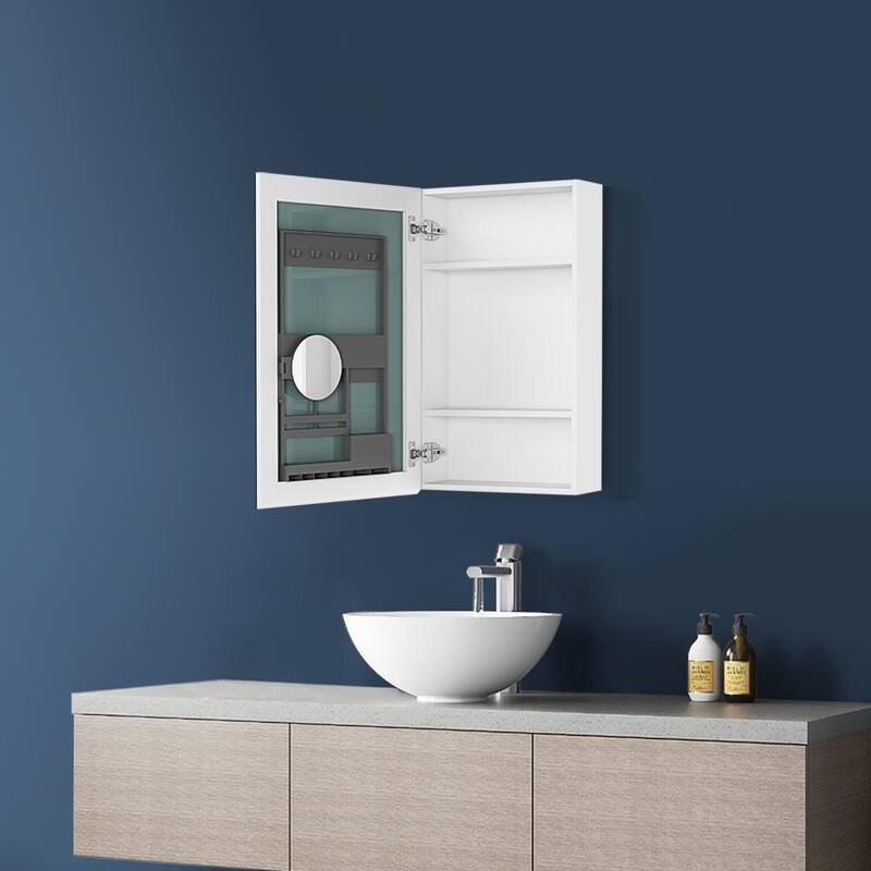 Topcraft Frameless Mirrored Medicine Cabinet in White