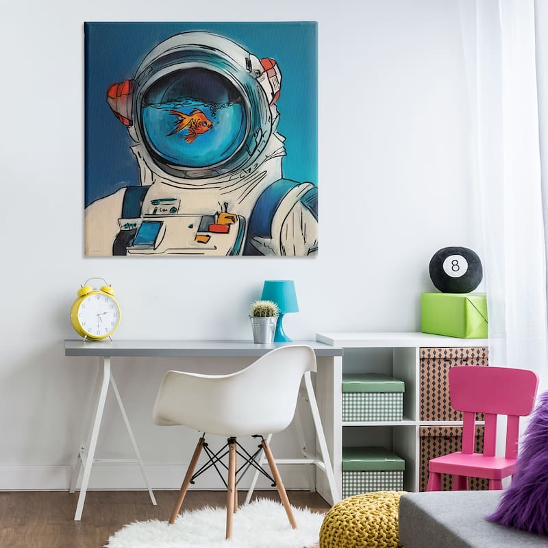 Stupell Goldfish Astronaut Suit Canvas Wall Art Design By Kamdon Kreations