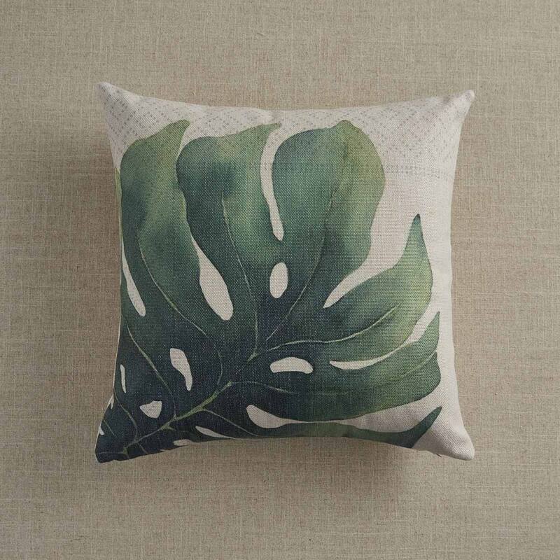 Split P Tropical Leaf Pillow Cover