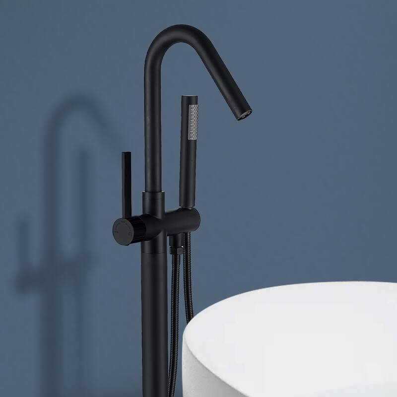 Topcraft Floor Mounted Bathtub Filler with Handheld Showerhead