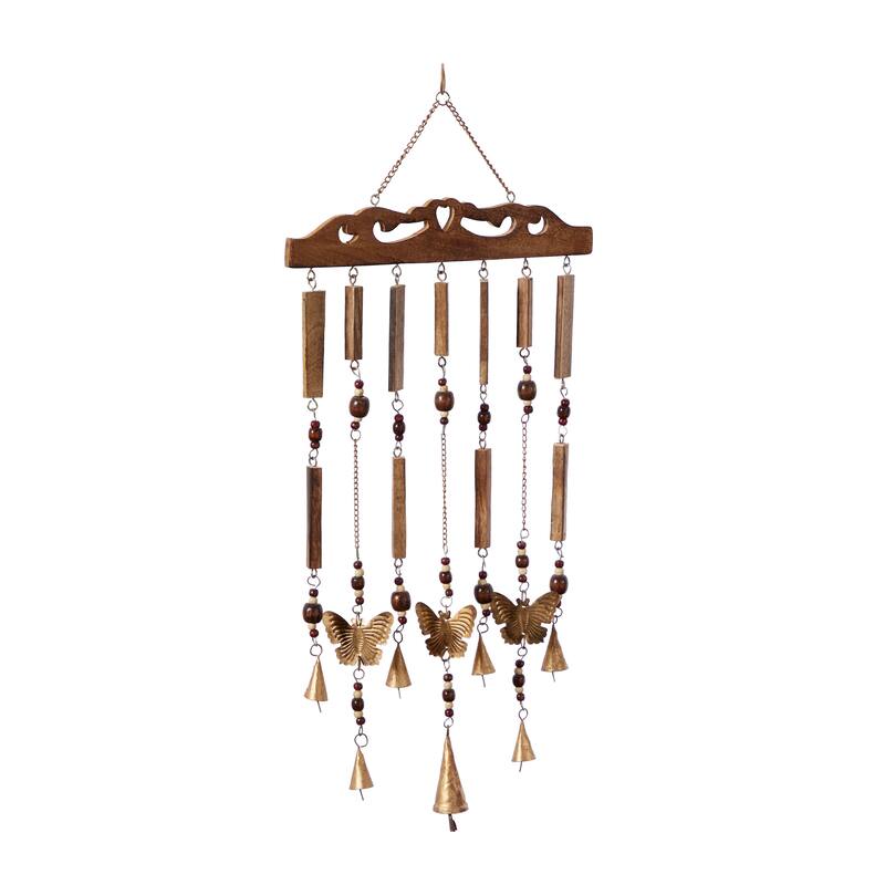 Brown Wood Coastal Windchime 12 x 1 x 26