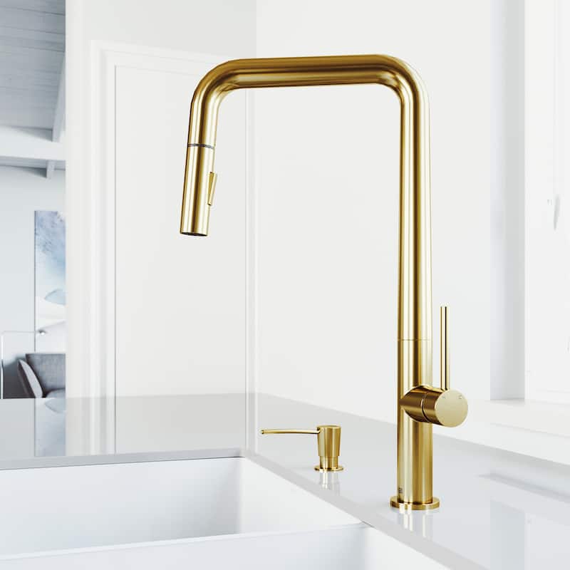 VIGO Parsons 18" H Single Handle Pull-Down Sprayer Kitchen Faucet