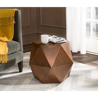 SAFAVIEH Astrid Copper Faceted Side Table - 21" x 19.5" x 21"