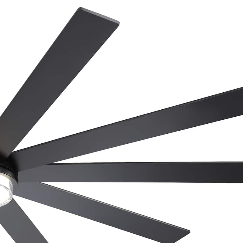 75"/80" Modern Matte Black Ceiling Fan with LED Light and Remote(8/10 Blades)