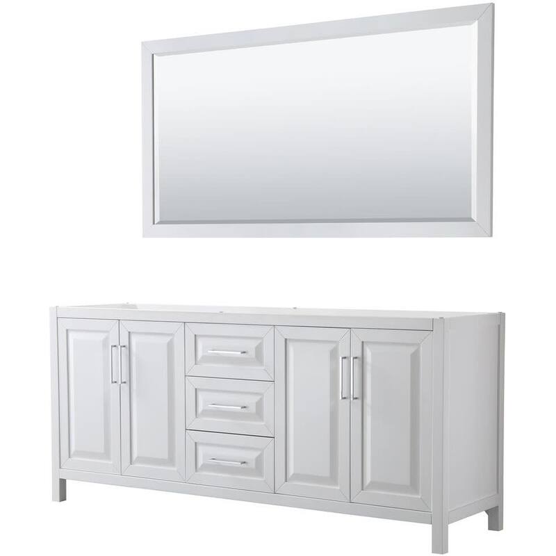 Wyndham Collection Daria 79" Double Free Standing Vanity Cabinet -