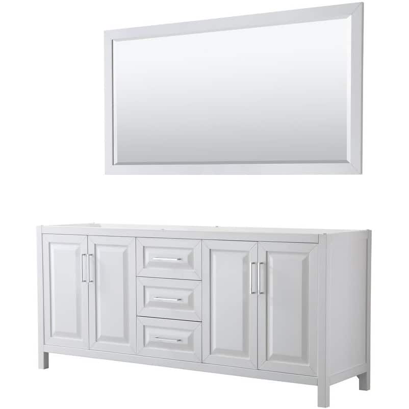 Wyndham Collection Daria 79" Double Free Standing Vanity Cabinet -