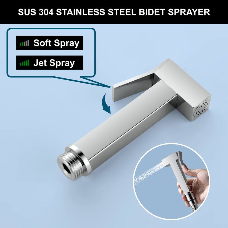 Handheld Bidet Sprayer Stainless Steel Bidet Hand Held Sprayer for Toilet Shattaf Toilet Attachment With Mixer Valve