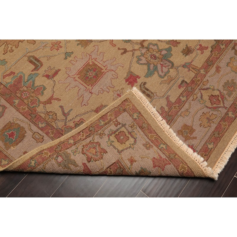 Hand Knotted Tan,Gray Soumak Wool Traditional Oriental Area Rug (6x9) - 6' x 8' 9''