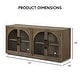 preview thumbnail 2 of 6, Furniture of America Lenn Modern Farmhouse Oak Wood 4-Door Dining Server with Glass Doors