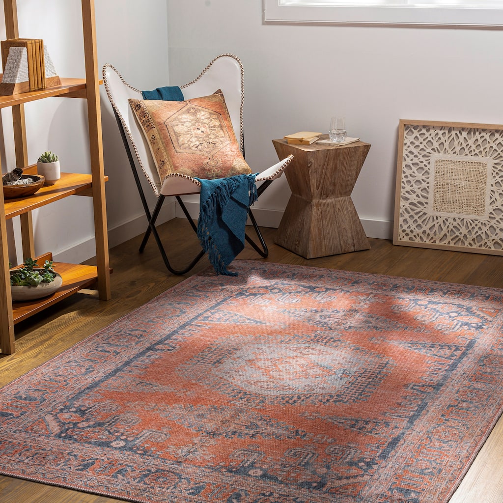 Livabliss Vargas Persian Medallion Printed Machine Washable Area Rug