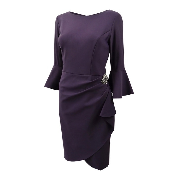 alex evenings bell sleeve sheath dress