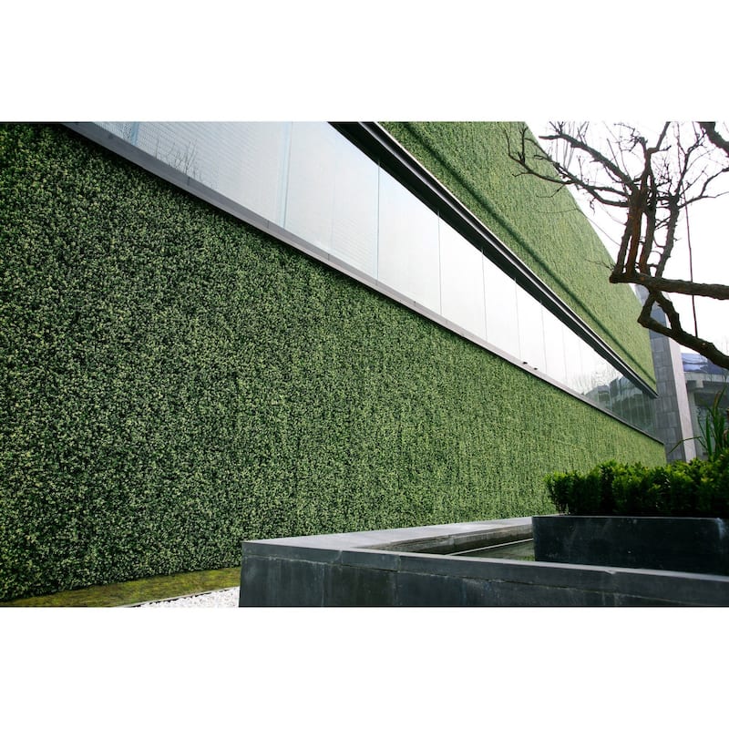 Artificial Boxwood Hedge 20-inch Greenery Panels (Set of 12) - 12pc