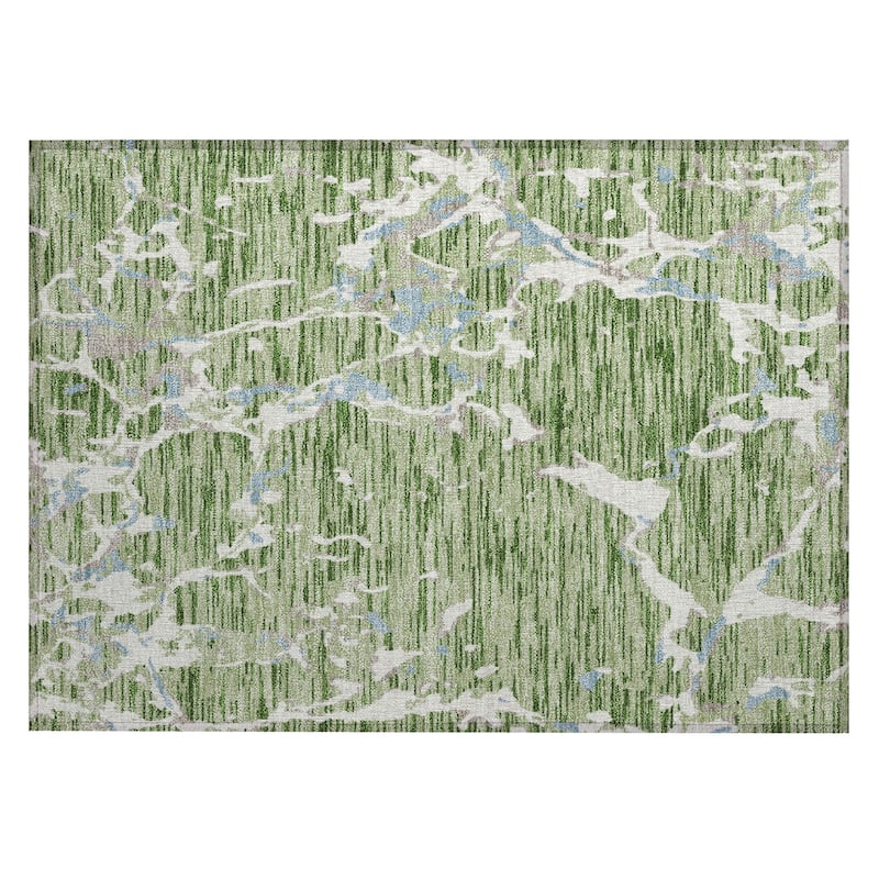 Machine Washable Indoor/ Outdoor Abstract Camo Chantille Rug