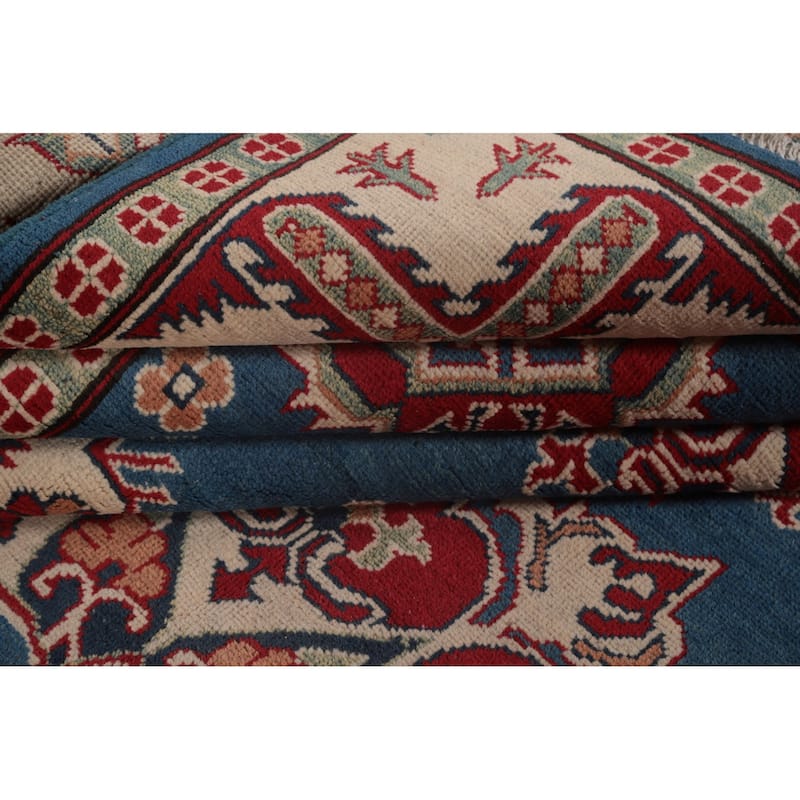 Blue Kazak Oriental Area Rug Handmade Bedroom Wool Carpet - 8'5" x 10'7"