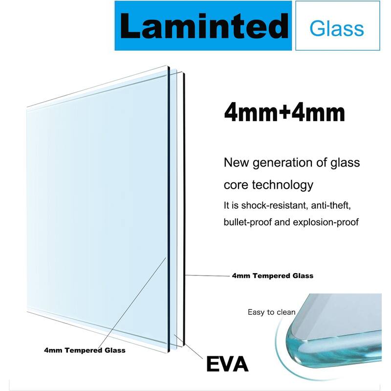 Topcraft 56"-60"W x 70"H Frameless Shower Door - 60*70