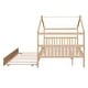 preview thumbnail 6 of 6, Full Size House Shaped Platform Bed Frame with Trundle, Natural