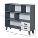 preview thumbnail 9 of 9, 3-Tier Child Bookcase Open Shelves Cabinet Floor Standing Cube Storage Organizer with Drawers