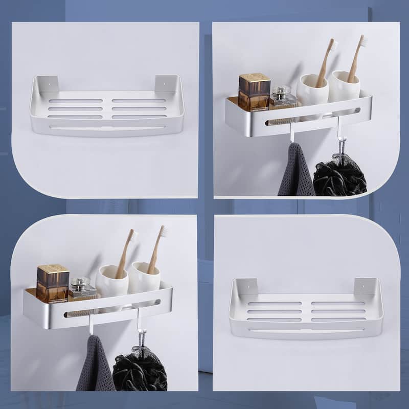WOWOW Stainless Steel Rectangular Bathroom Shower Shelves 2-Pieces