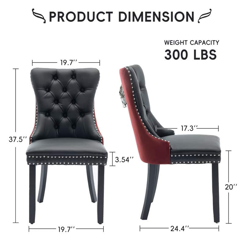 Solid Wood Velvet Upholstered Dining Chair Set of 6