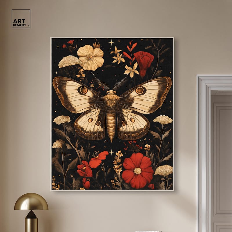 Flying Moth Canvas by Art Remedy