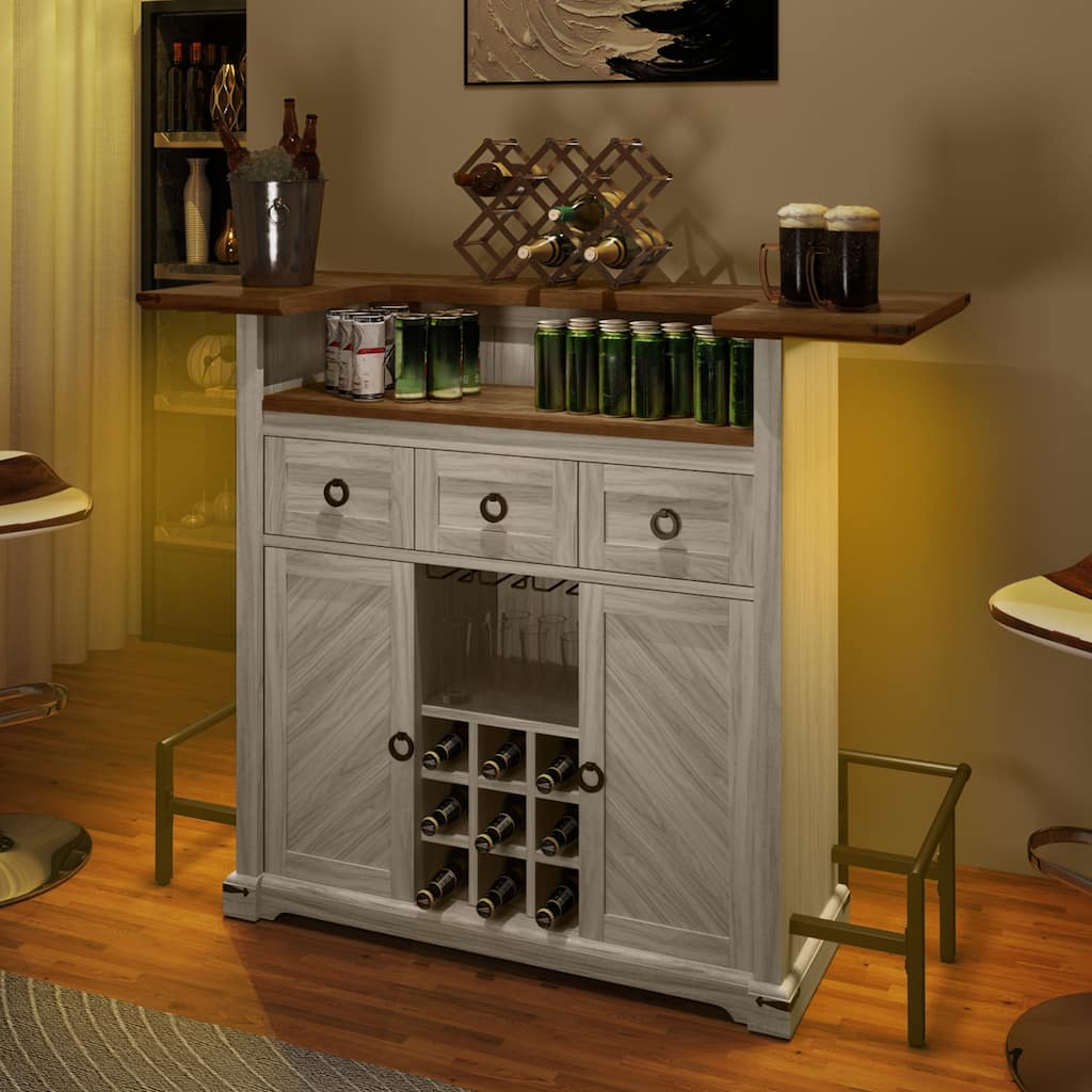 Home Bar Unit, 2 -Tier Liquor Bar Table