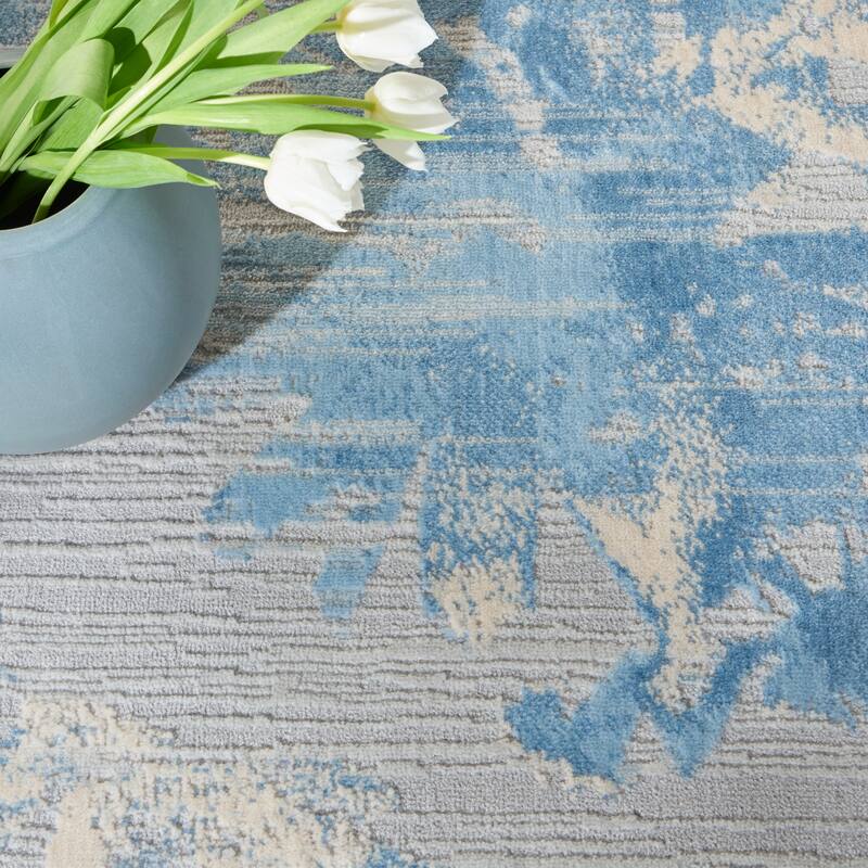 Calvin Klein Enchanting Botanical Floral Abstract Area Rug