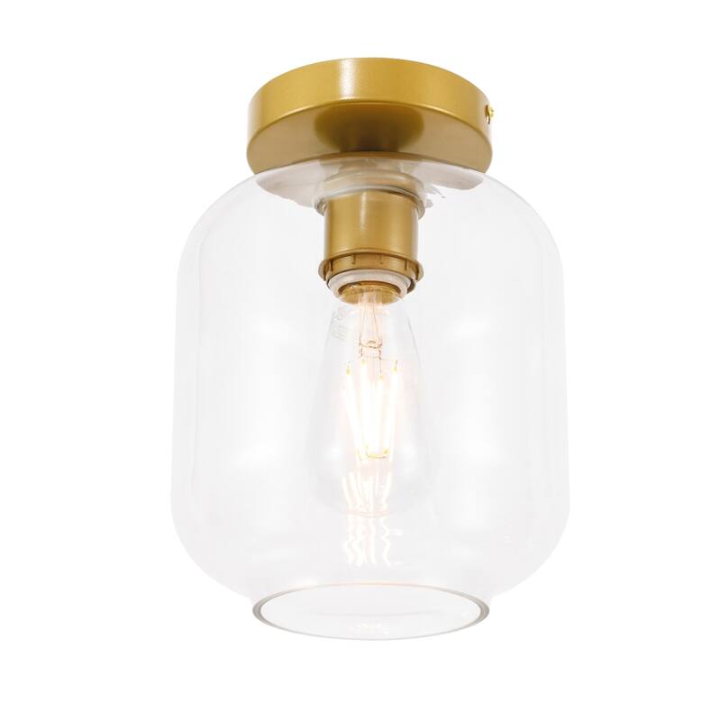 Collins 1-light Glass Cylinder Shade Flush Mount Fixture