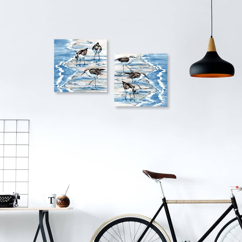 Rockhampton Sandpipers I Light, Rockhampton Sandpipers II Light by Paul Brent Canvas Art Prints