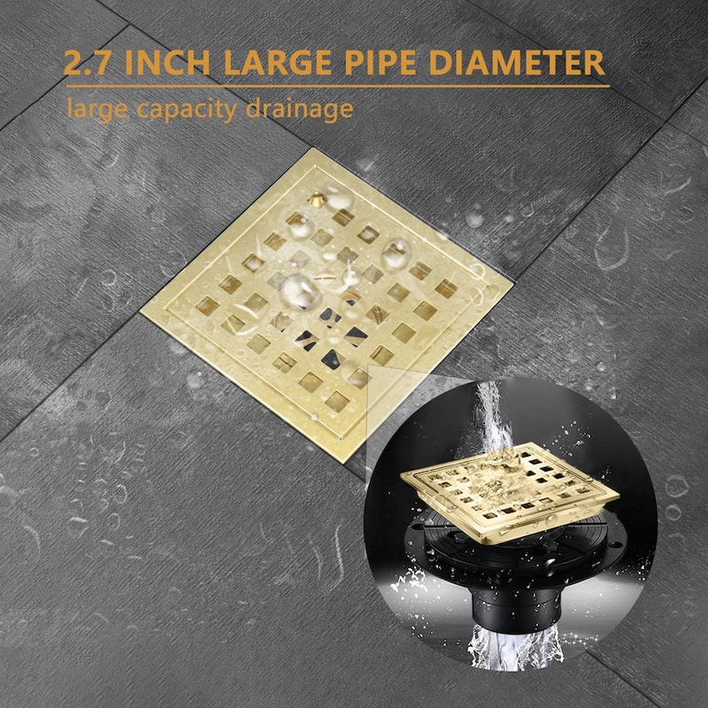 6" Square Shower Floor Drain