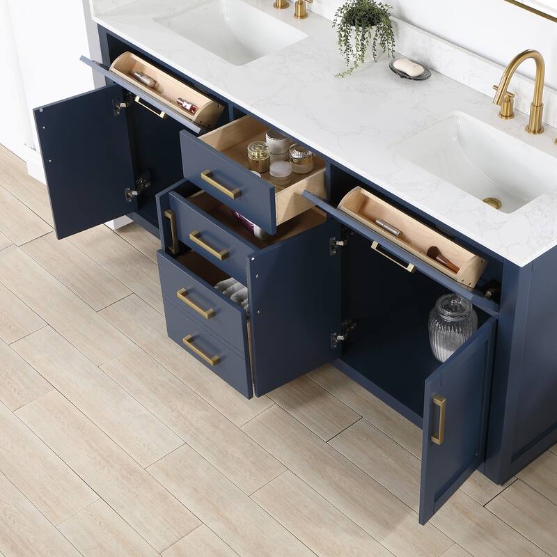 Altair Gavino Bath Vanity with Grain White Composite Stone Top, no Mirror