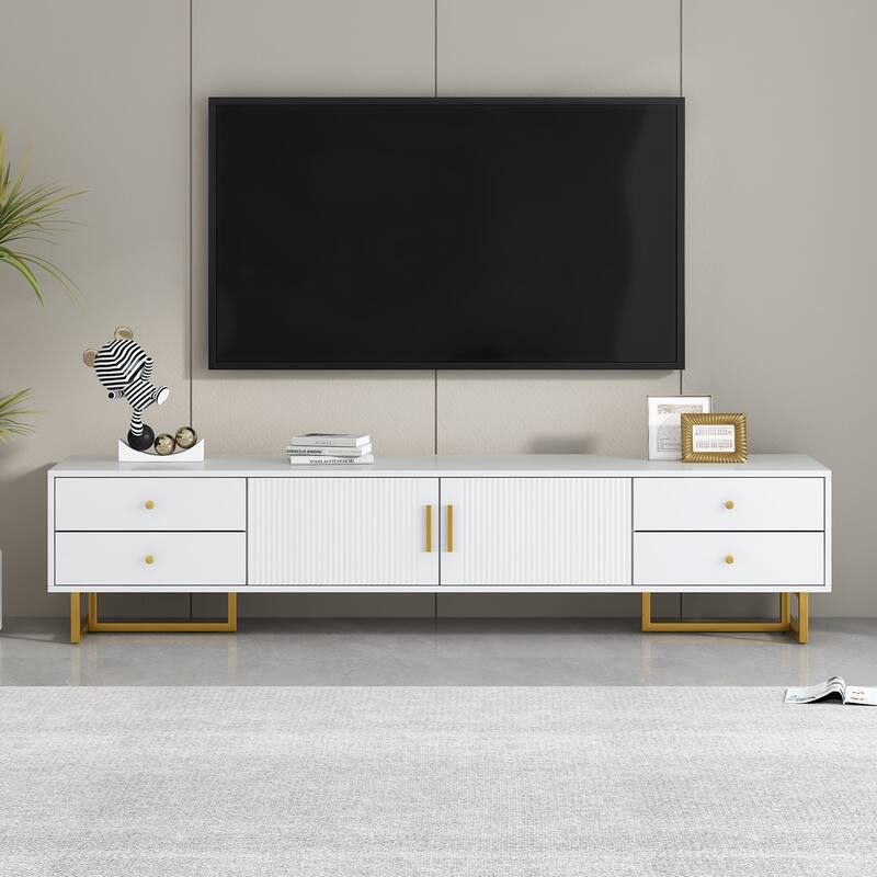 TV Stand for 65+ Inch TV, Entertainment Center TV Media Console Table, Modern TV Stand with Storage