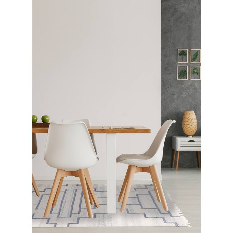 ECARPETGALLERY Flat-Weave Ankara FW Ivory Wool Kilim - 5'4 x 7'7