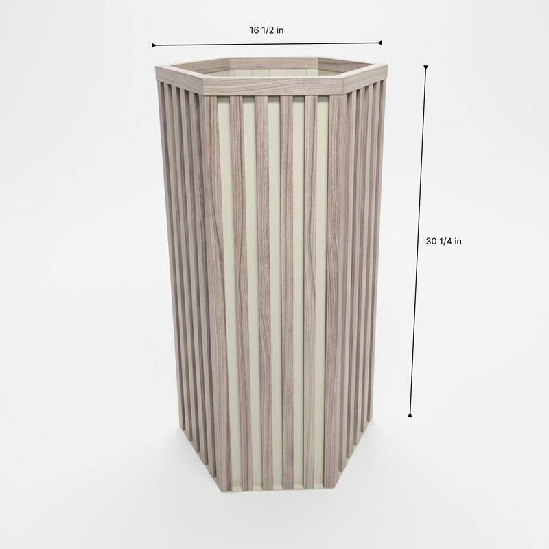 Hexagon Column Planter LG, White