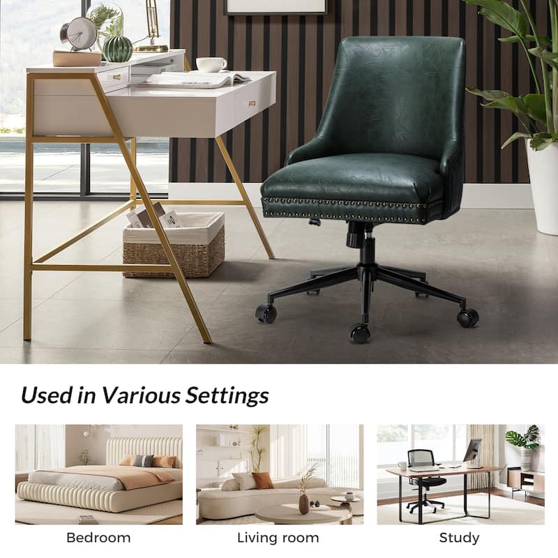 Sonia Modern Faux Leather Task Chair with Height-adjustable by HULALA HOME