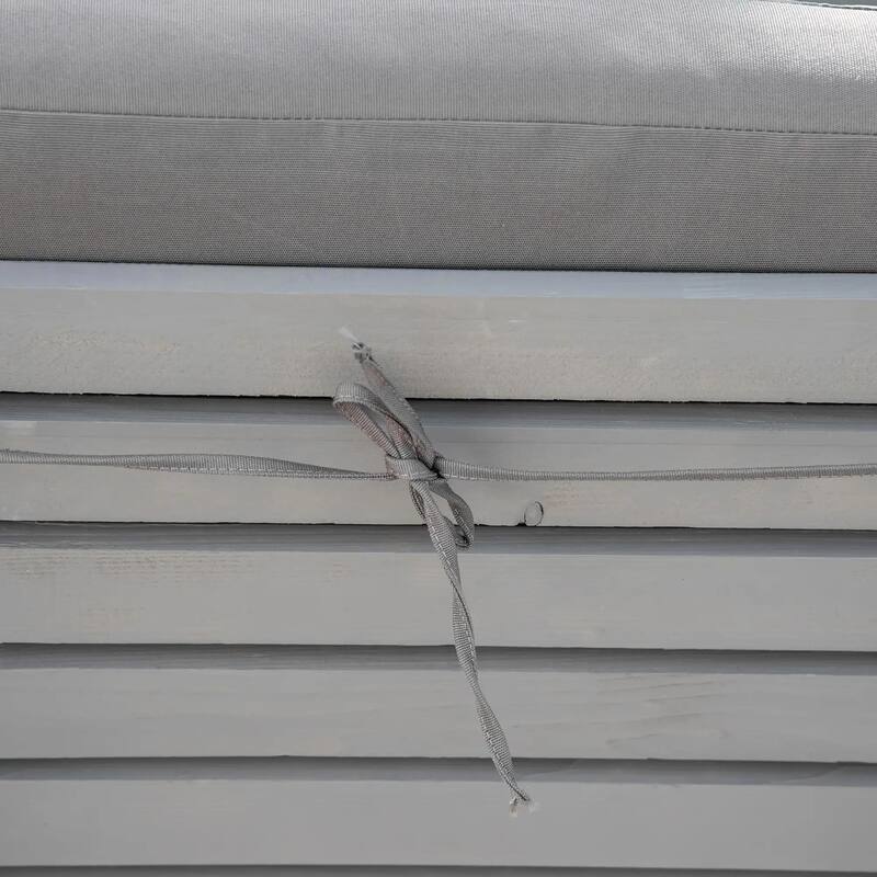 Wood Chaise Lounge, Outdoor Recliner, 4-Pos Adjustable with Cushioned