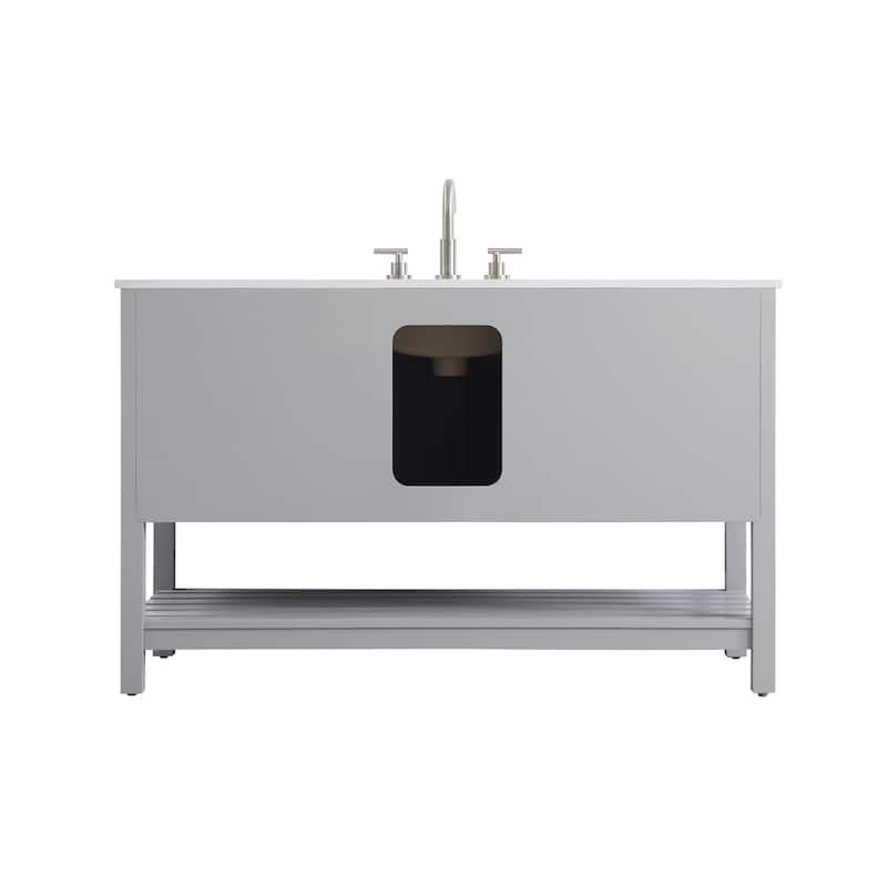 Elegant Lighting VF16454 Theo 54" Free Standing Single Basin Vanity