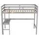 preview thumbnail 83 of 91, Modern Solid Wood Loft Bed with Built-in Desk, Safety Ladder