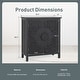 preview thumbnail 3 of 8, Vintage 2-Door Black Flower Carving Handle Distressed Storage Cabinet