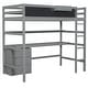 preview thumbnail 14 of 15, Wood Twin Size Loft Bed with Desk, Blackboard, Storage Box, Shelf and 3 Drawers