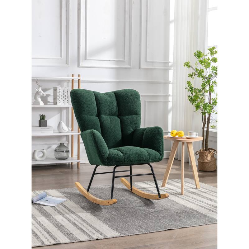 31.5" High Back Buttons Tufted Rocking Chair