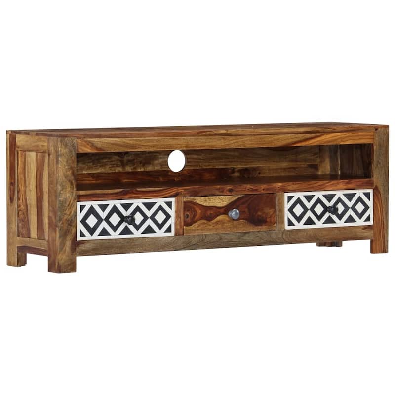 vidaXL TV Stand 47.2"x11.8"x15.7" Solid Wood Sheesham