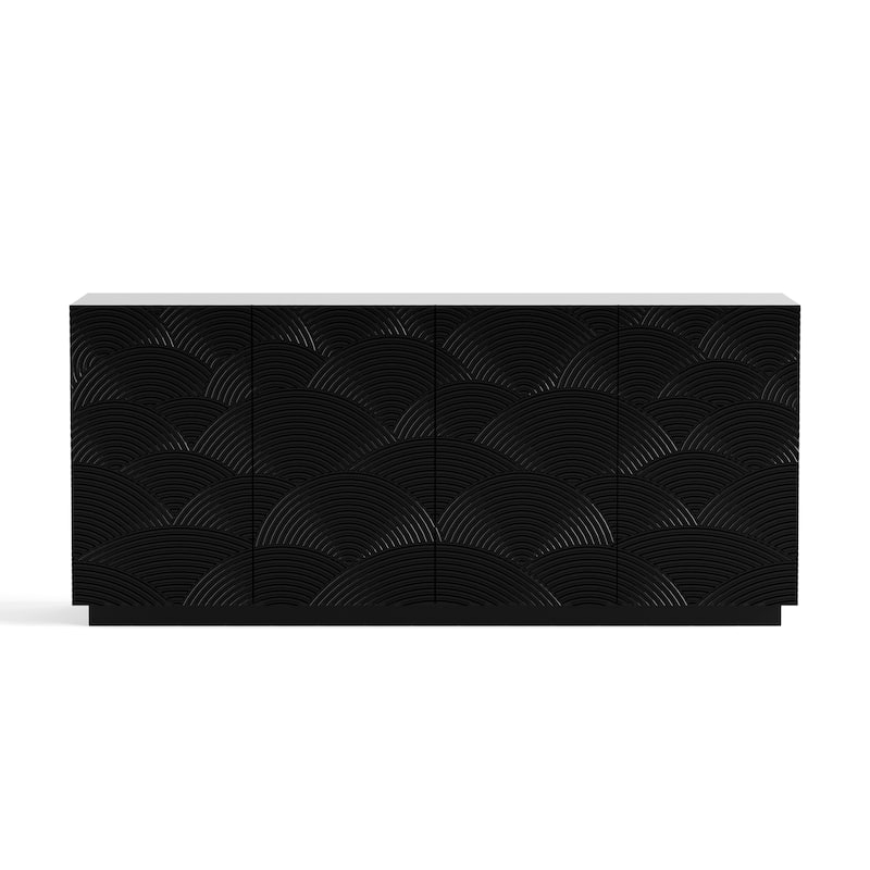 59" Modern 4 Doors Accent Storage Cabinet Buffet with Freestanding Anti Dumping