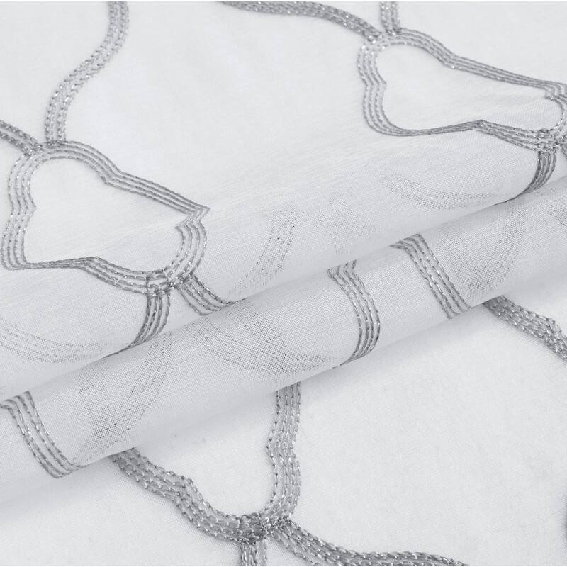 Dainty Home Springfield 3D Embroidered Lurex Grommet Single Panel Extra Wide Curtains - 54" x 84"