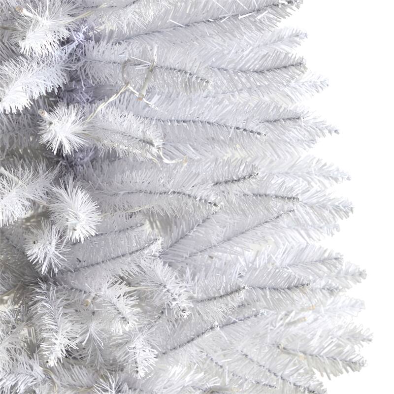 Pre-Lit Pine Artificial Christmas Tree - 3'- Warm White LED Lights - 3 Foot