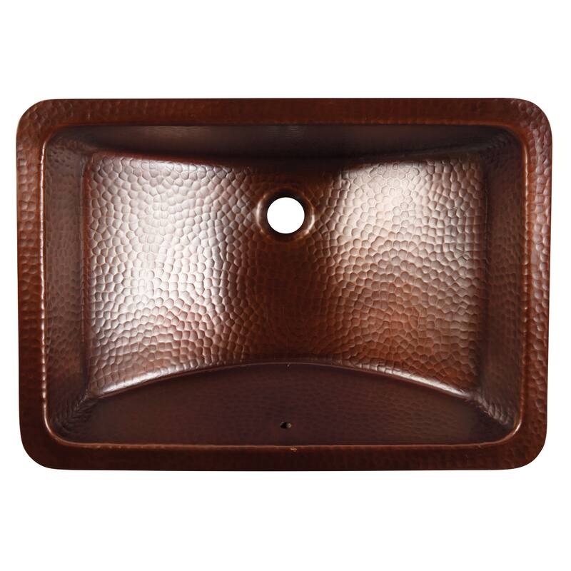 Curie 21" Undermount Bathroom Sink in Copper