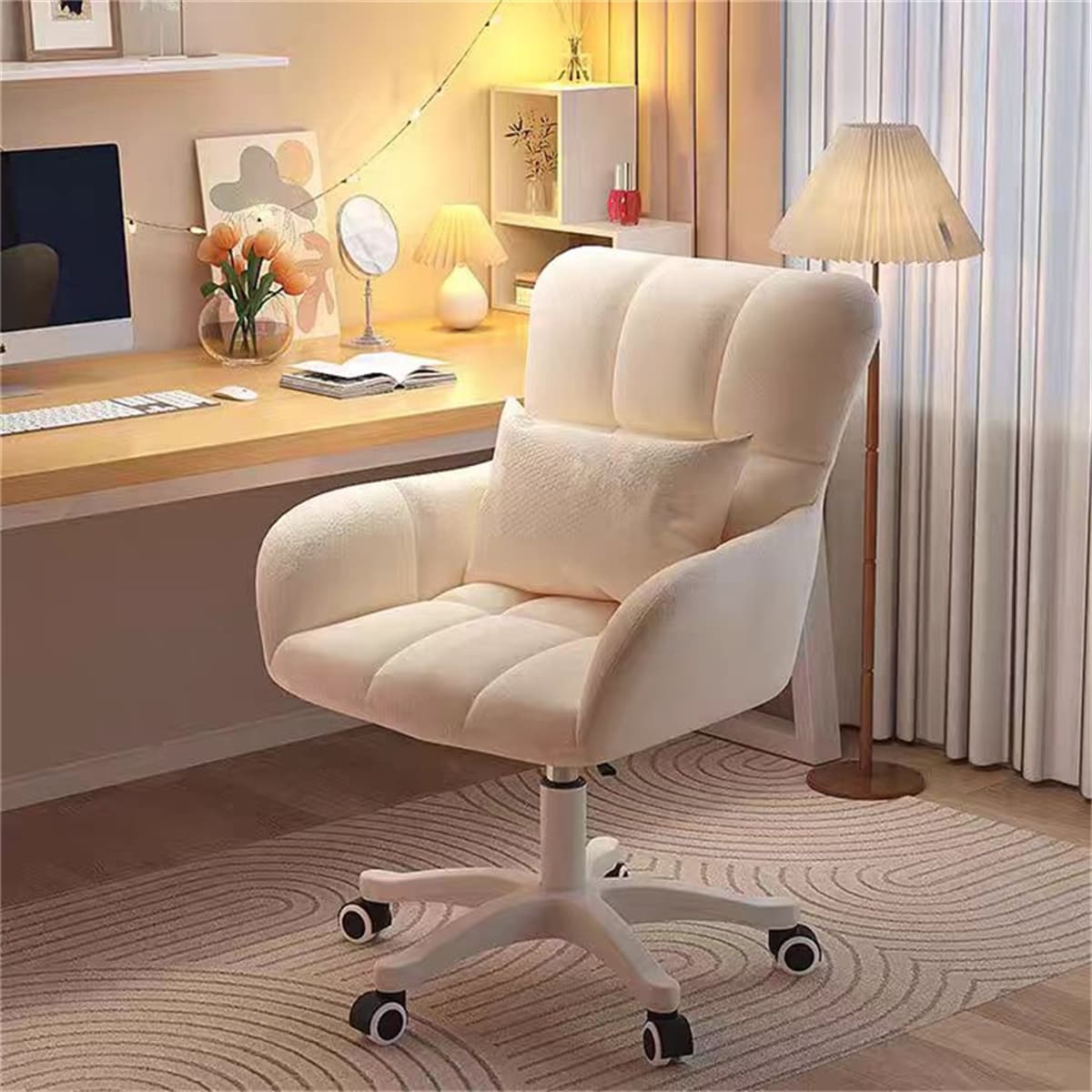 Upholstered Task Chair Home Office Desk Chair with pillow 360 Swivel Bed Bath Beyond 40401154