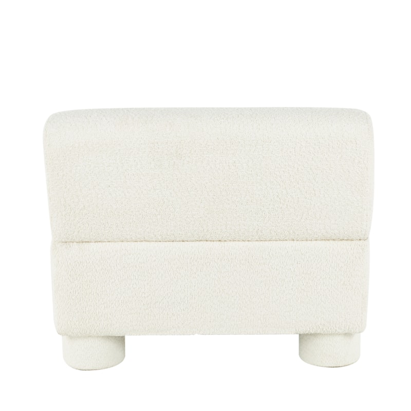 Polyester Square Boucle Accent Chair - White - Roche River Decor - 31"W x 33"L x 27"H