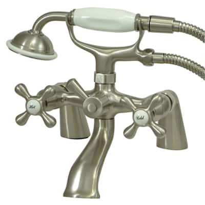Elements Of Design Double Handle 6" Center Deck Mounted Clawfoot Tub